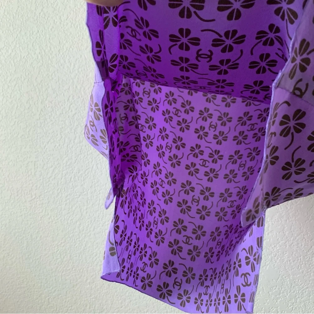 Chanel logo silk blouse